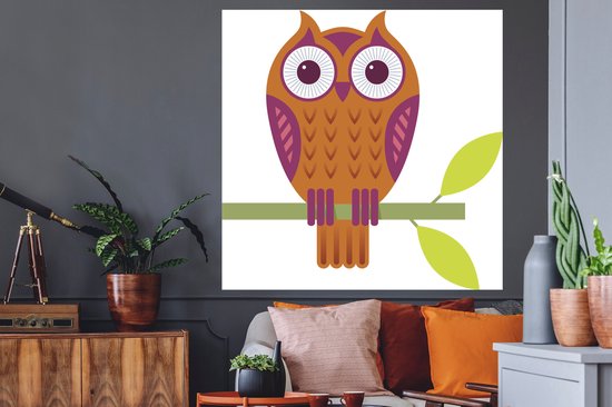Stickers Stickers muraux - un hibou - 120x120 cm - Feuille adhésive XXL