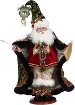 Mark Roberts Père Noël - Père Noël avec liste de courses - statue déco - noir rouge vert - 65cm - Collector's Item plastique / rouge