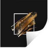 Muurstickers - Sticker Folie - Gouden verfstrepen met een zwarte achtergrond - 30x30 cm - Plakfolie - Muurstickers Kinderkamer - Zelfklevend Behang - Zelfklevend behangpapier - Stickerfolie