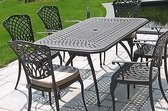 Ovale tuintafel diam 180x106 in gegoten aluminium - Collectie Baswick - dark bronze - Nederland