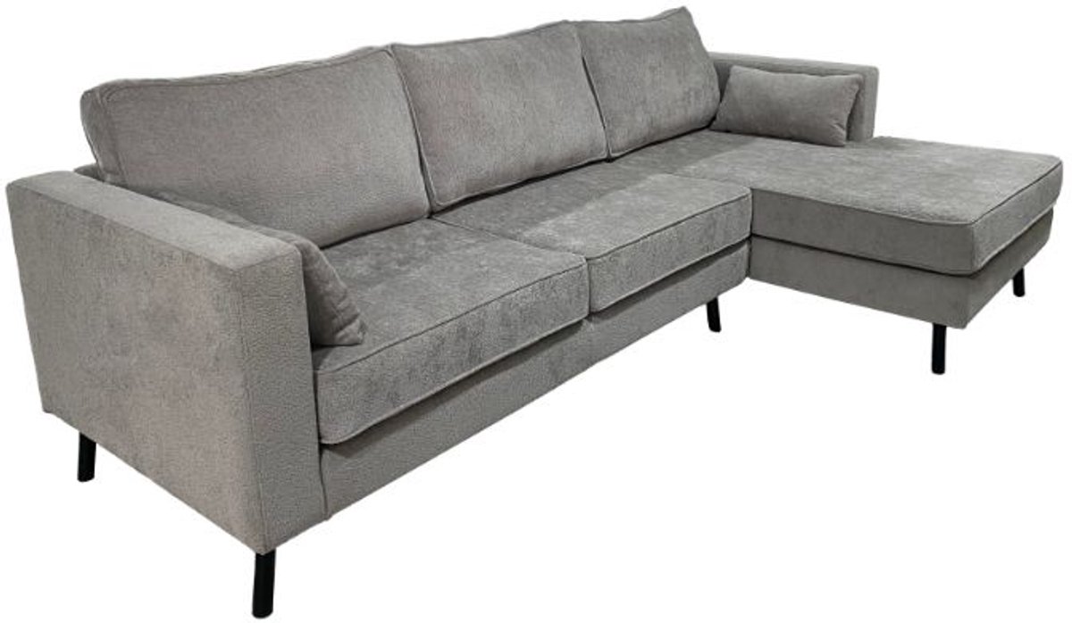 Hoekbank design Hilde 270cm loungebank grijs chenille rechts bankstel hoeksalon zetel