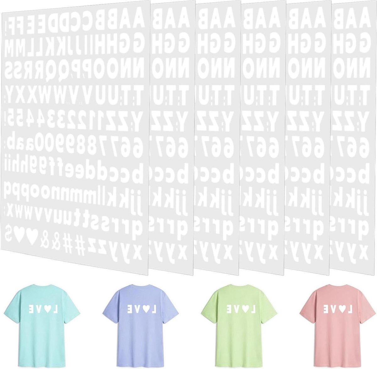 Allecto Plus - Opstrijkbare letters voor sportkleding - Warmteoverdracht - 858 stuks - 1 inch - Transfers voor truien en T-shirts