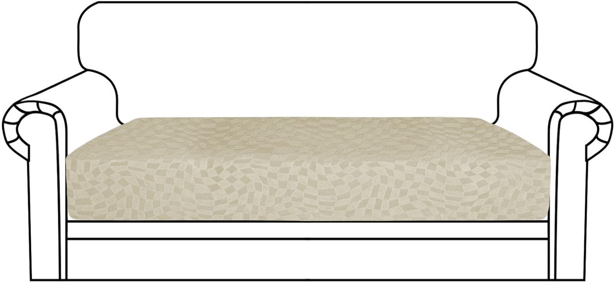 Ibenzoa® Elastische Bankhoes voor 2-zits met Geometrisch Ontwerp en Volledige Bescherming