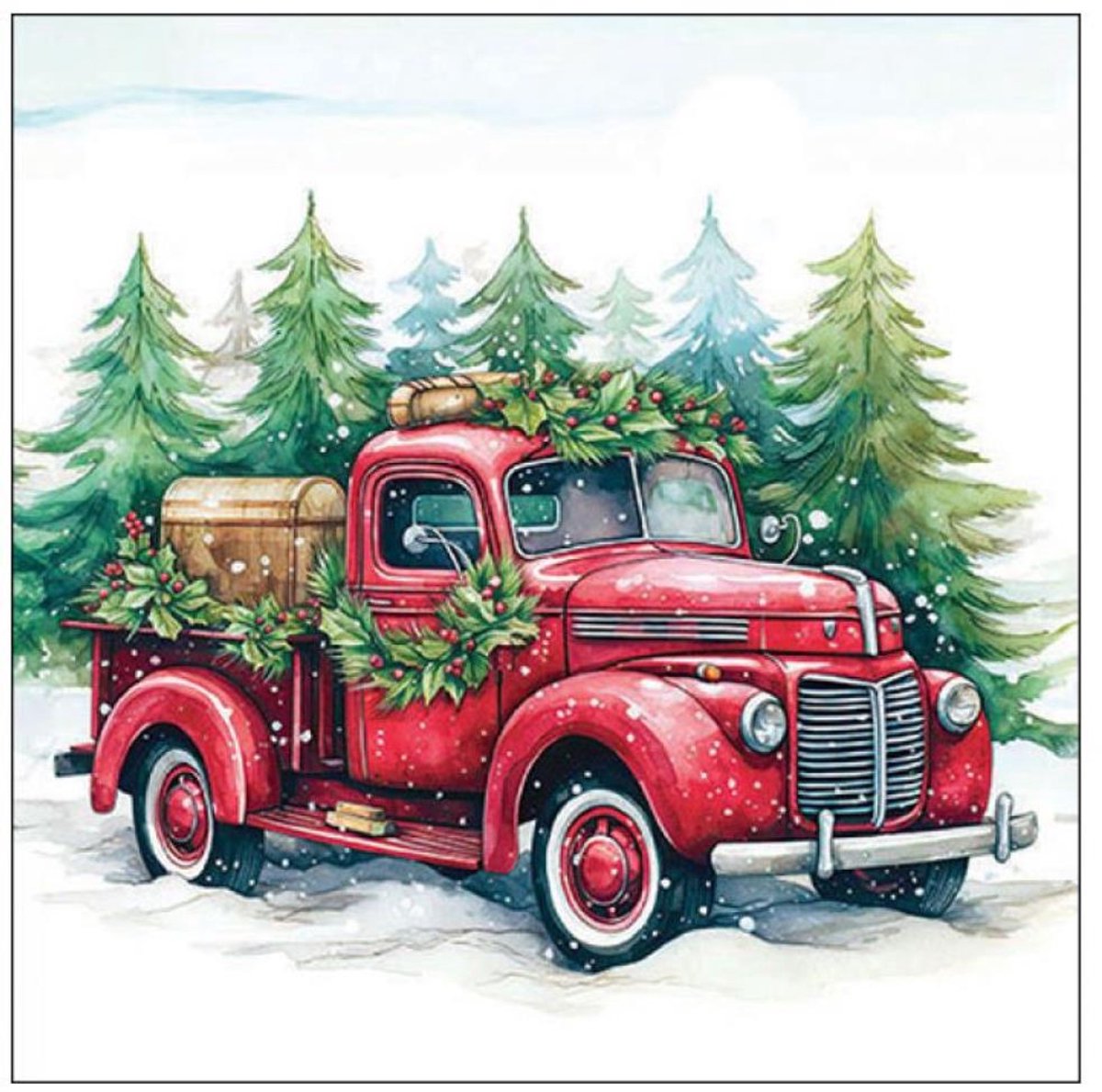 Ambiente Servetten 33cm Van in the snow