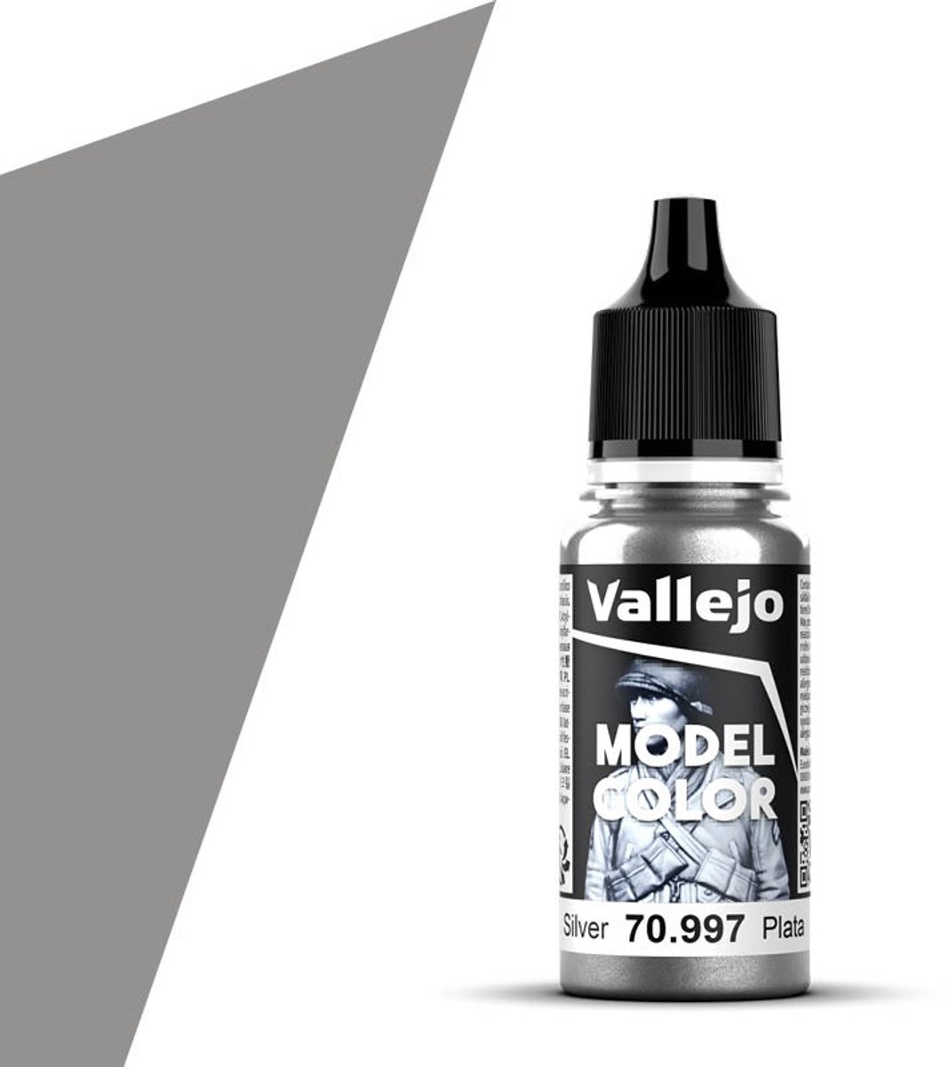 Vallejo Hobbyverf Acrylverf - 70997 Model Color Silver - Acryl Verf flesje - 17 ml