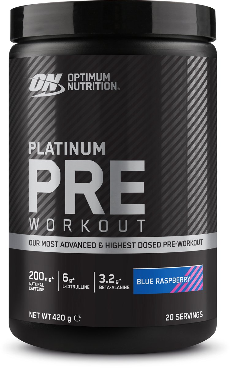 Goedkoopste Optimum Nutrition Platinum Pre-Workout - Blue Raspberry - Pre Workout - 420 gram (20 doseringen