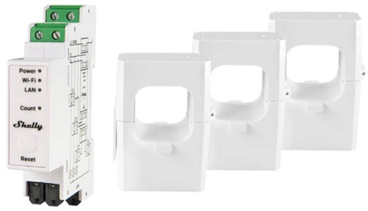 Shelly Energiemeter 2-Weg Pro 3Em 400A Wifi Voor Smart Home Systeem