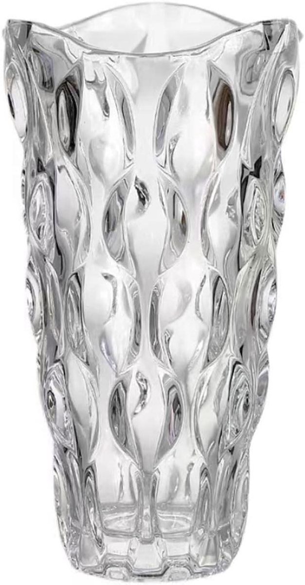 JGS Premium - Bloemenvaas 24 cm - Gift voor Mama - Verjaardag Cadeau - Glazen Vaas - Dikke Vaas - Tulpen - Bruiloften - Transparant - Decoratief Any