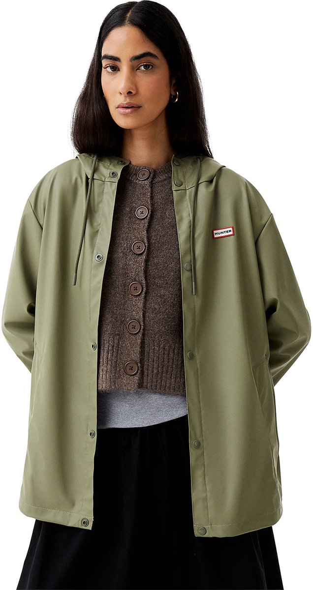 Hunter - Izzy PU Hooded Jacket Unisex Deep Lichen Green - Maat XL