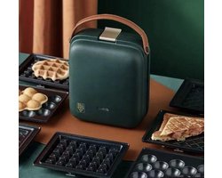 ZYLARO Wafelijzer - 3-in-1 functies - Antiaanbaklaag - Waffle Maker - Mode ontwerp - Tosti-ijzers - Eierwafel machine - smaragdgroen