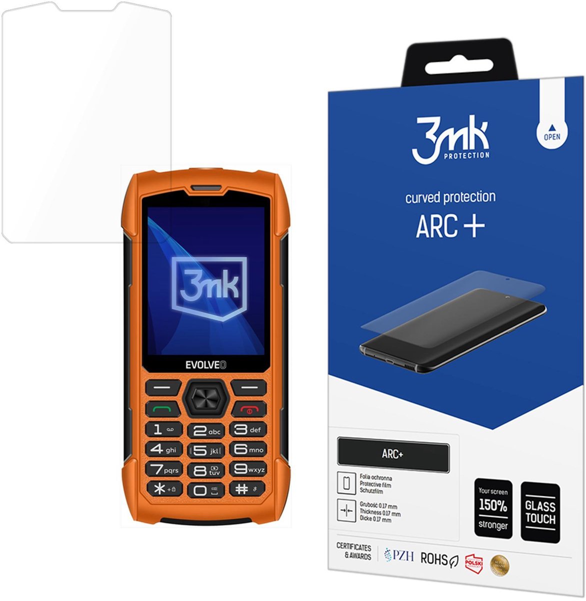 3Mk Arc+ Gehard Glas Voor Evolveo Strongphone H1 Telefoonschermbescherming