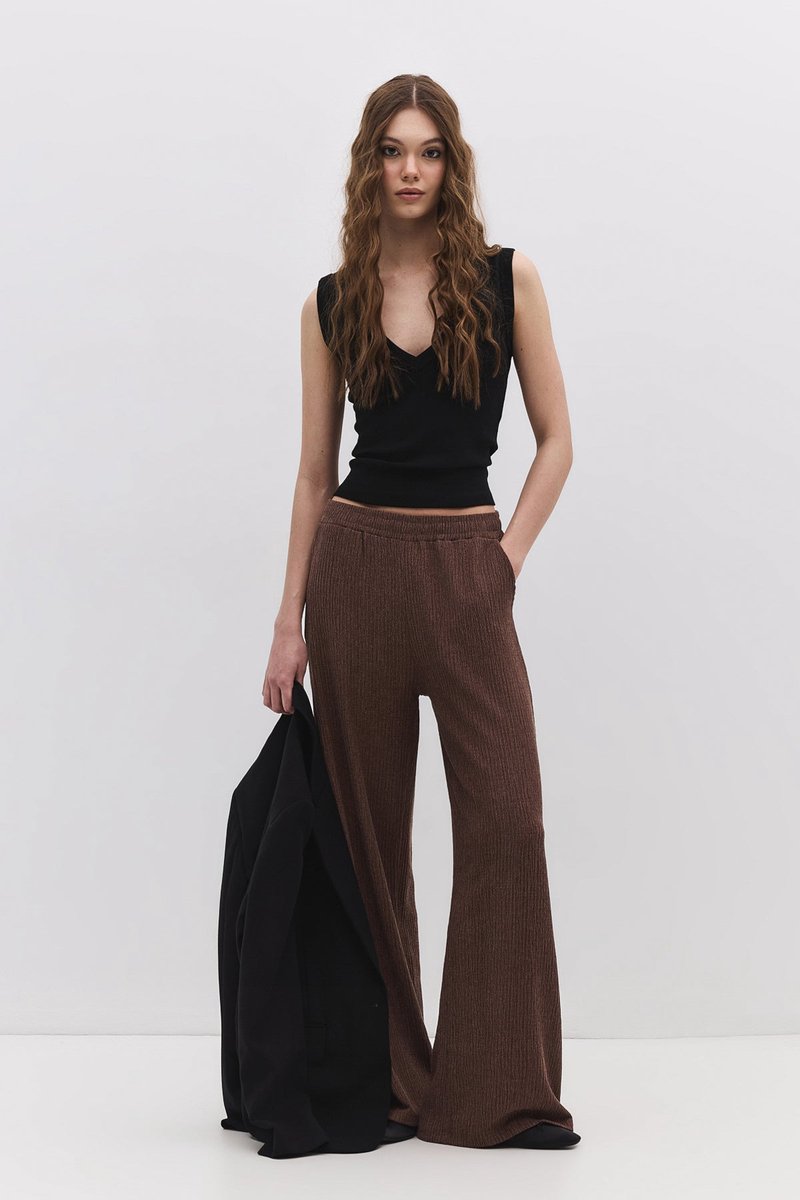 Pantalon décontracté texturé