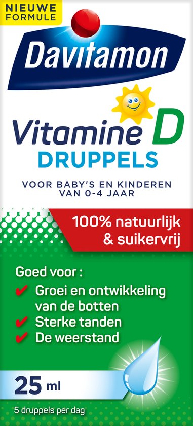Davitamon Vitamine D Druppels - Vitamine D olie voor baby’s en kinderen - met zonnebloemolie - 100% natuurlijk
