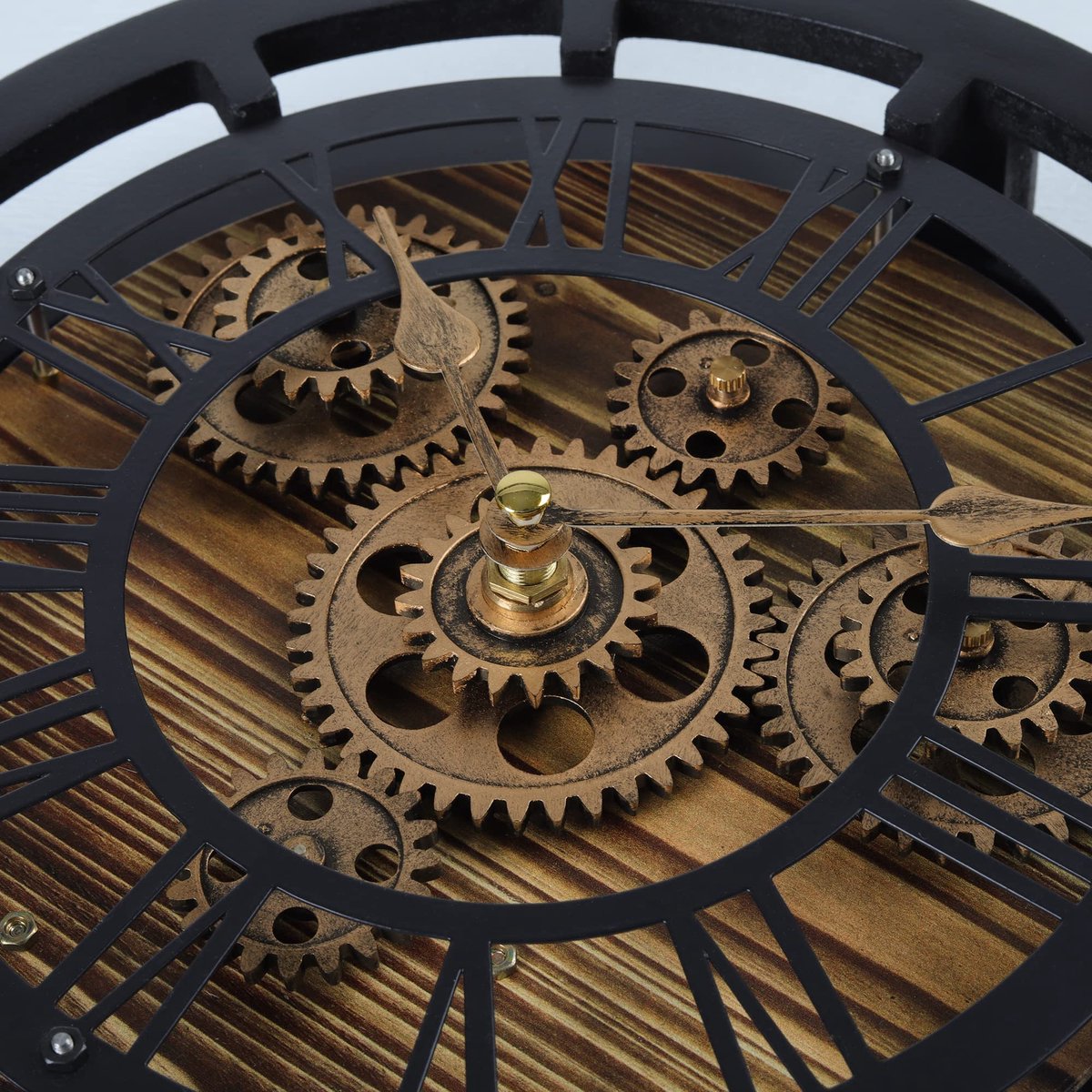 Tafelklok met Bewegende Tandwielen - Om te Bouwen tot Wandklok - Industrieel Steampunk - Zwart — cadeau in Wonen & Interieur - foto 7