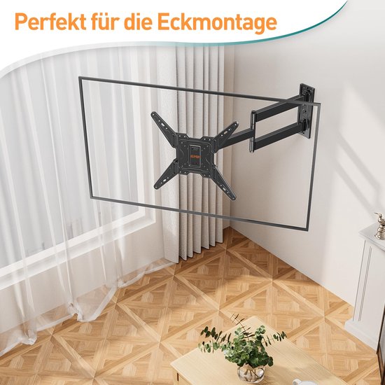 Extra lange Full-Motion TV Muurbeugel kopen? tot 65 inch tot 95cm uit de muur! Universeel VESA 400x400