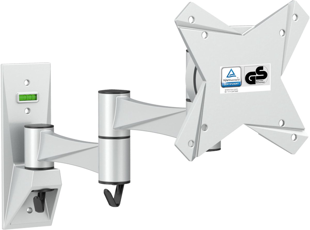 RICOO monitorbeugel met TÜV wandmontage schermbeugel monitorbeugel voor 13-33 inch vlakke monitorarm draai-kantel S1711 computer gebogen PC-scherm wandmontage VESA 75 & 100 mm