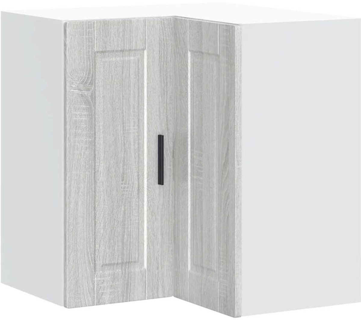 vidaXL Keuken - hoekkast - "Porto" - bewerkt - hout - grijs - sonoma - eiken grijs sonoma eiken