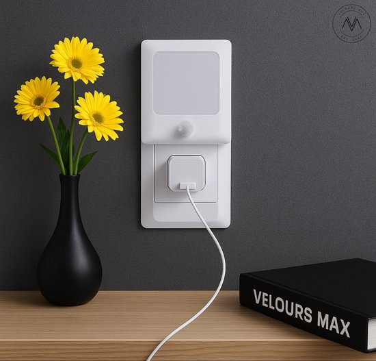 Velours Max® - Nachtlampje - Nachtlampje Met Bewegingssensor - Nachtlampje Stopcontact - Plugin Ledlamp - Warm Licht - Dimbaar - Baby - Kinderen - Peuter - Nachtlampje Volwassenen - Nachtlampje Kinderen - Nachtlampje Baby - Lampen - Lampjes - Kind van Merkloos — afbeelding 4