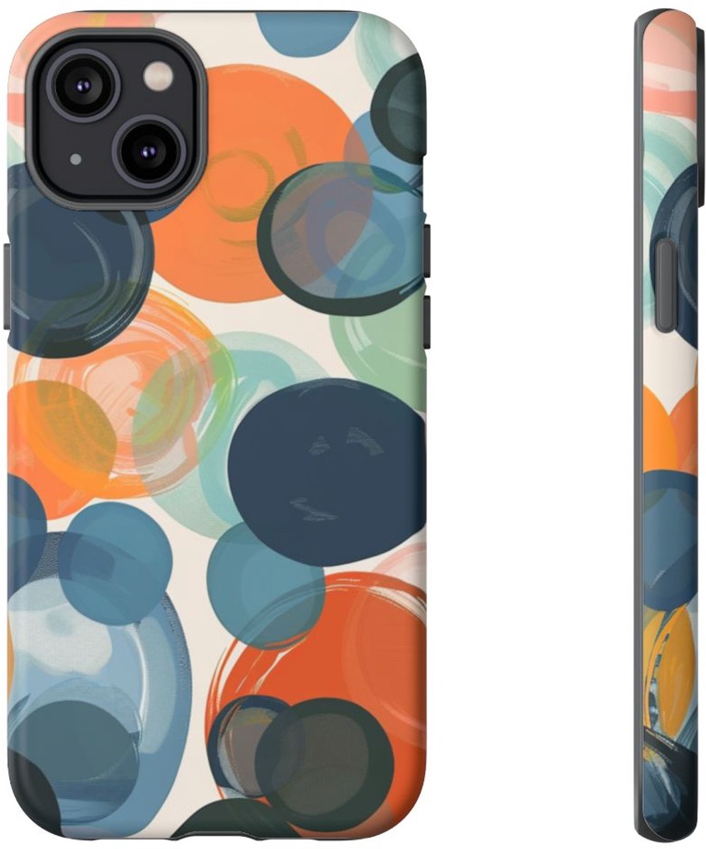 Kleurrijke Overlappende Cirkels Abstract Patroon – Telefoonhoesje Geschikt voor iPhone 14 Plus