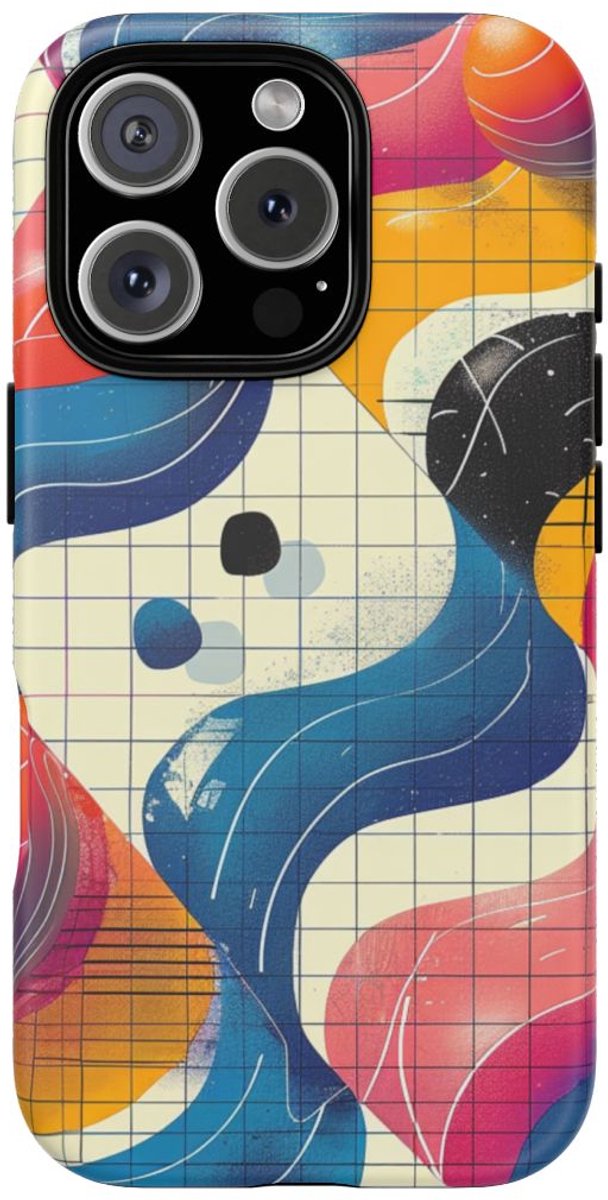Kleurrijk Abstract Geometrisch Ontwerp – Telefoonhoesje Geschikt voor iPhone 16 Pro