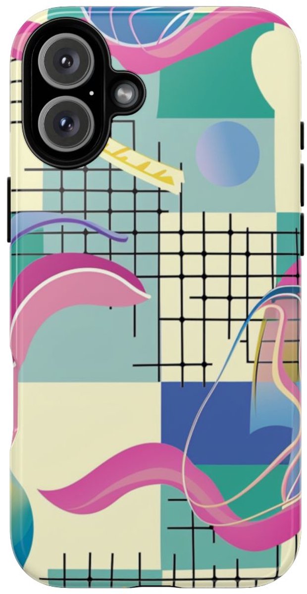 Kleurrijk Abstract Geometrisch Patroon – Telefoonhoesje Geschikt voor iPhone 16 Plus