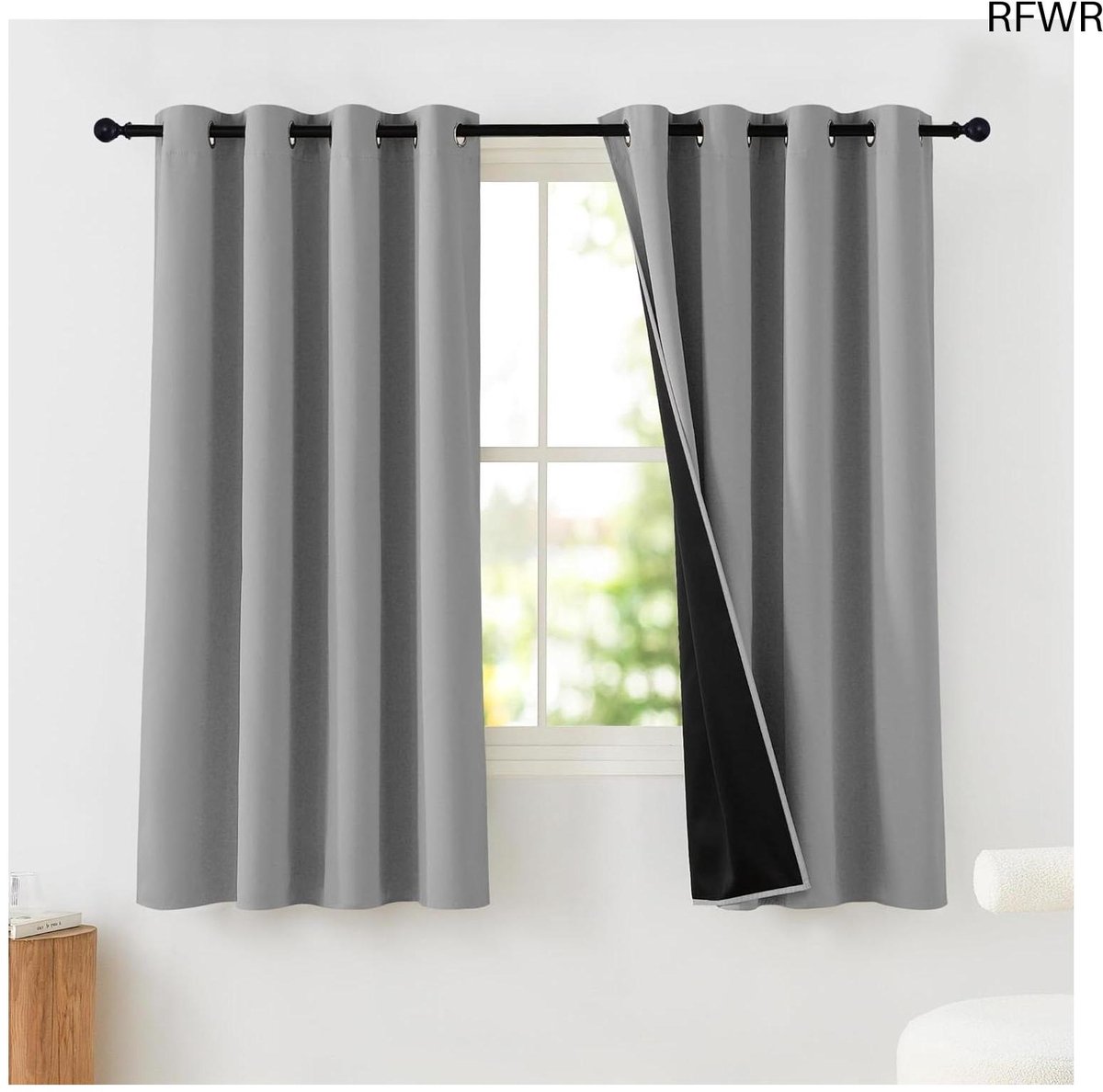 RFWR® Verduisterende Gordijnen Korte Thermische Gordijnen voor Woonkamer en Slaapkamer 140x145 cm