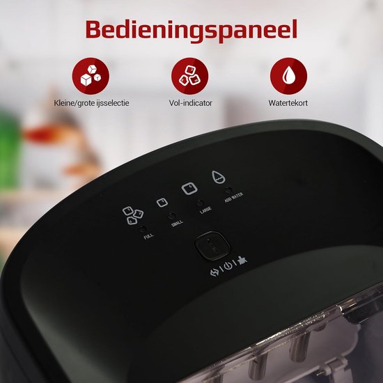 RFWR® IJsblokjesmachine - 25KG/24H - 9 Blokjes per 3 Min - Grote en Kleine IJssectie - Vol- en Watertekort Indicator - Energiezuinig en Stil van RFWR — afbeelding 4