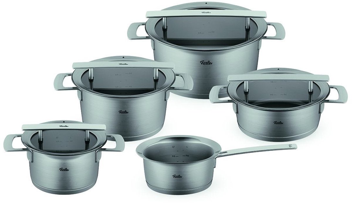 Fissler Phi Collection Pannenset met Glasdeksels, 5-delig