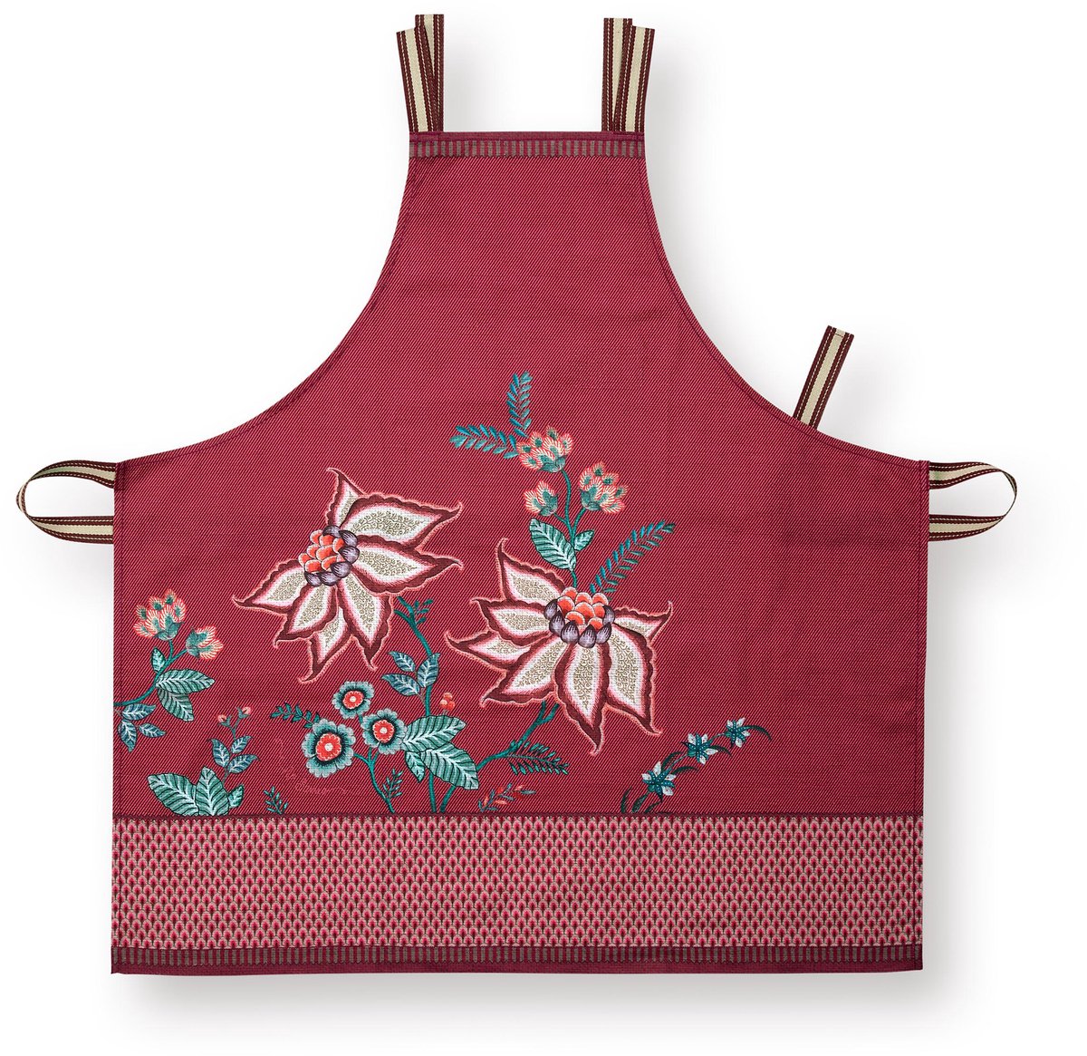 Pip Studio - Flower Festival - Kookschort - Donkerroze - Katoen - 85x88cm