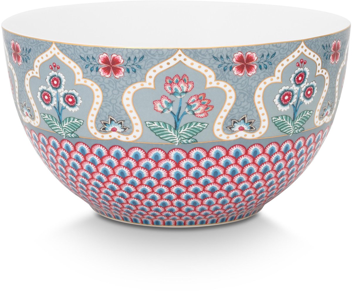Pip Studio - Flower Festival - Serveerschaal - Lichtblauw - Porselein - 18cm
