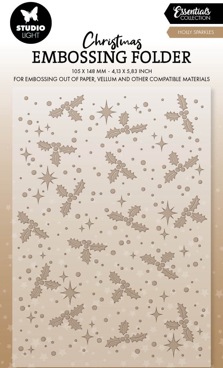 Embossing folder Holly sparkles - Essentials nr. 31
