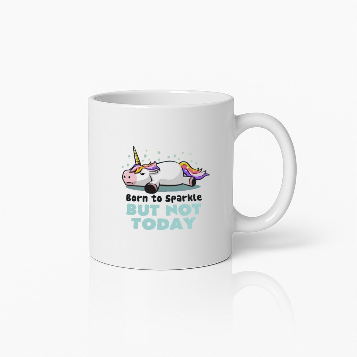 Lui Eenhoorn Koffiemok – Born to Sparkle But Not Today Grappige Beker