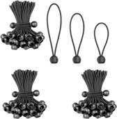 Allecto Plus - Set de 30 tendeurs en caoutchouc avec boule - Pour bannières et bâches - Tendeurs de tente en caoutchouc - Boucles extensibles - Support de bâche - Tendeurs de tente de 10/15/20 cm