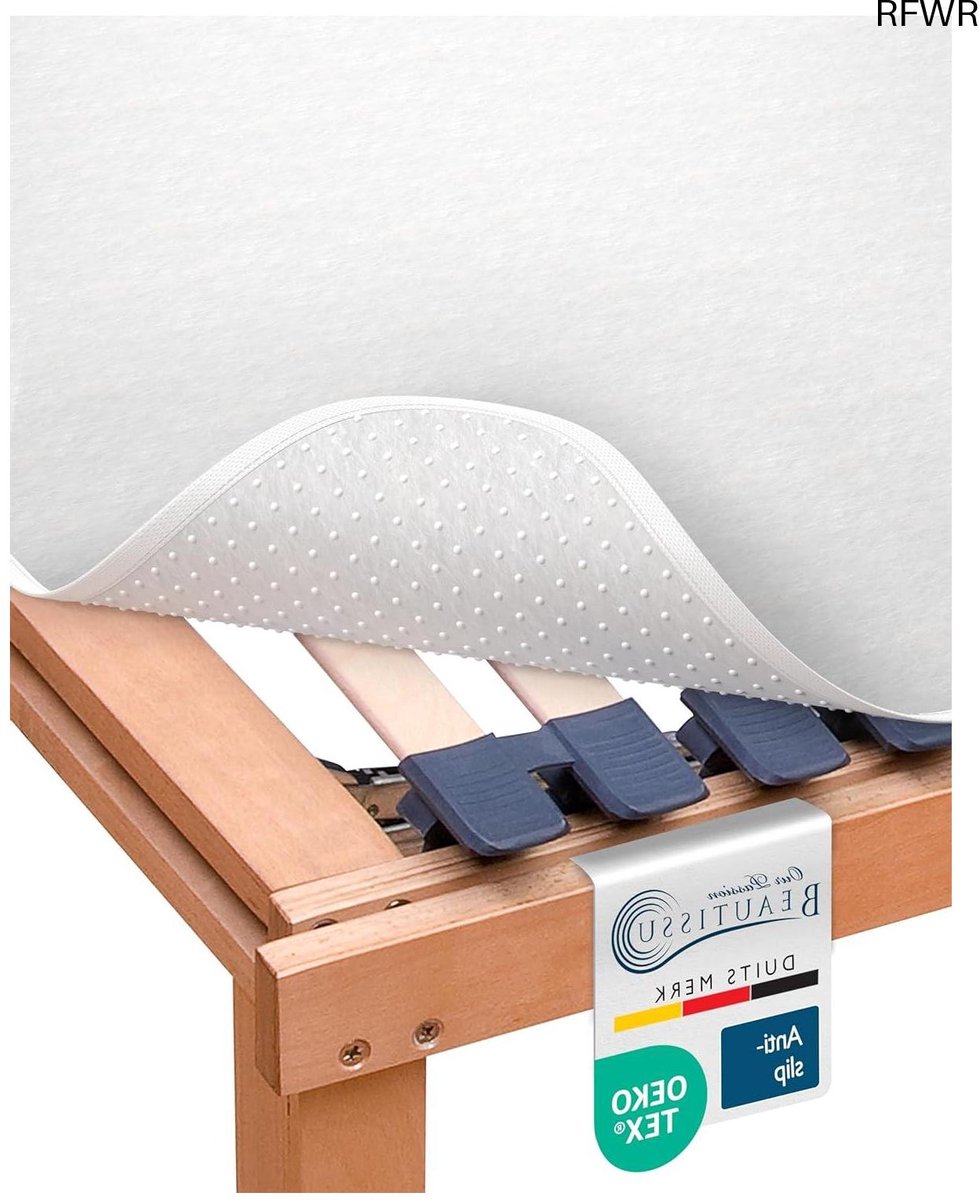 RFWR Antislip Matrasbeschermer 70x140 cm - Viltbeschermer voor Lattenbodem met Noppen Wit