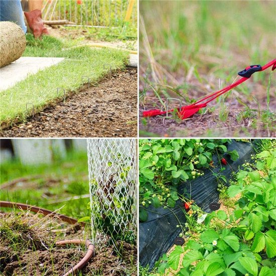 Grondankers Voor Onkruidvlies - Set Van 50 U-vormige Tuinharingen Van Verzinkt Staal 150 Mm Lang