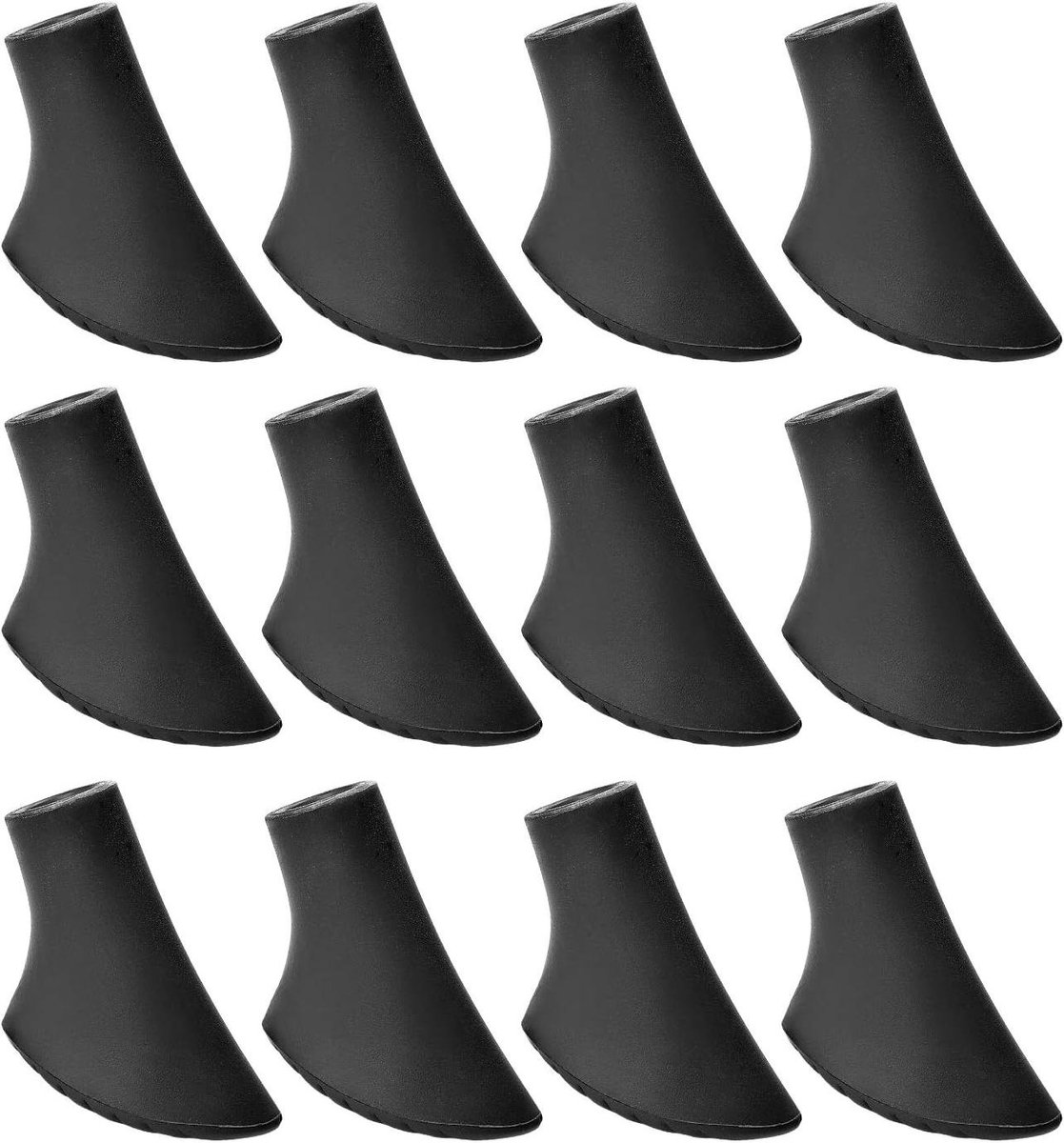 12-pack Beschermers voor Wandelstokken | Rubberen Tips 10mm | Geschikt voor Trekking en Nordic Walking Poles