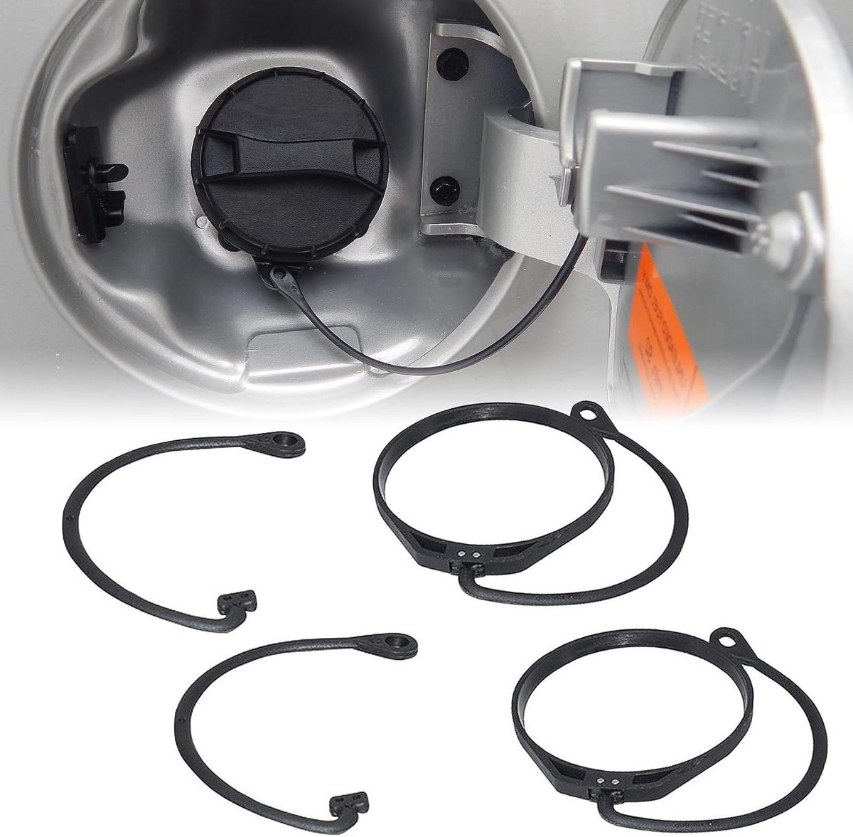 Tankdeksel-bevestigingsband 4 stuks voor brandstoftank - Elastiek reservekabel - Snelle installatie - Compatibel met meeste auto tankdoppen - Auto brandstoftank-plafond lijn