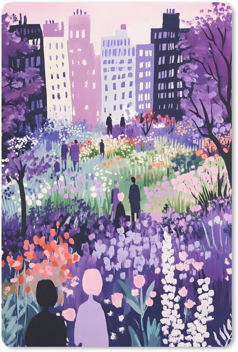 Muismat 18x27 cm - Mousepad Park - Bomen - Bloemen - Gebouwen - Muismatten