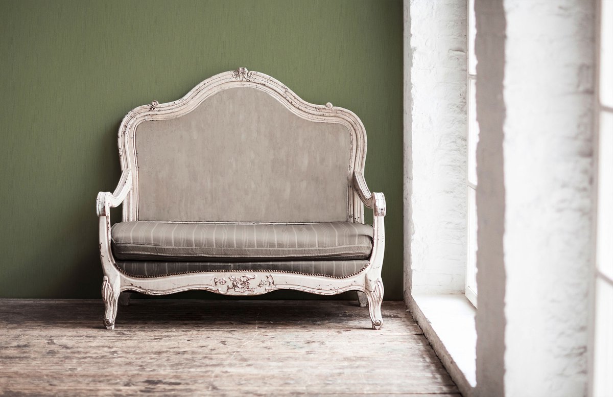 Effen behang Uni behang Vliesbehang Groen 965141 | Koop nu voordeling behang
