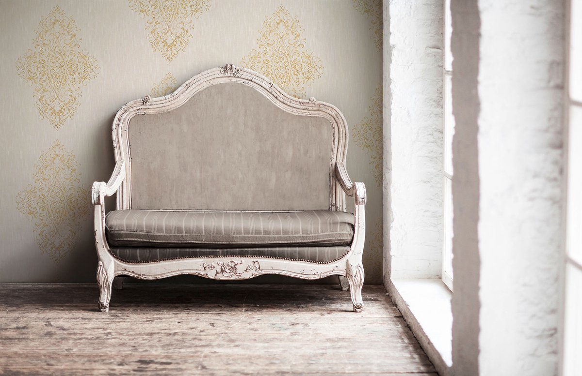 Barok behang Behang barok Vliesbehang Beige / Creme Zilver 319452 | Online behang winkel