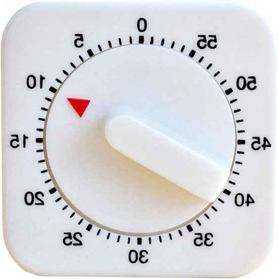 Korte tijdmeter, eierwekker, 60 minuten, mechanische keukentimer, timer met luid alarm voor koken, sport, studeren