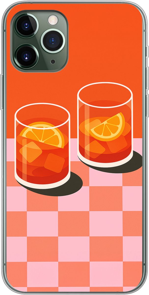 Telefoonhoesje Geschikt voor iPhone 11 Pro hoesje - Sinaasappel - Glazen - Oranje - Siliconen Telefoonhoesje Telefoonhoesje