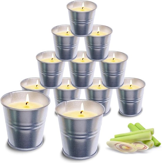Citronella kaarsen buiten en binnen, 15oz grof aardewerk