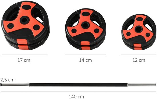 Dumbbells set – 2 x 10 kg – totaal 20 kg – zwart – metalen stang – halterstang conversie – syl20hbk – | Gecontroleerde retourproducten en nieuwe overstockproducten tegen een onverslaanbare lage prijs