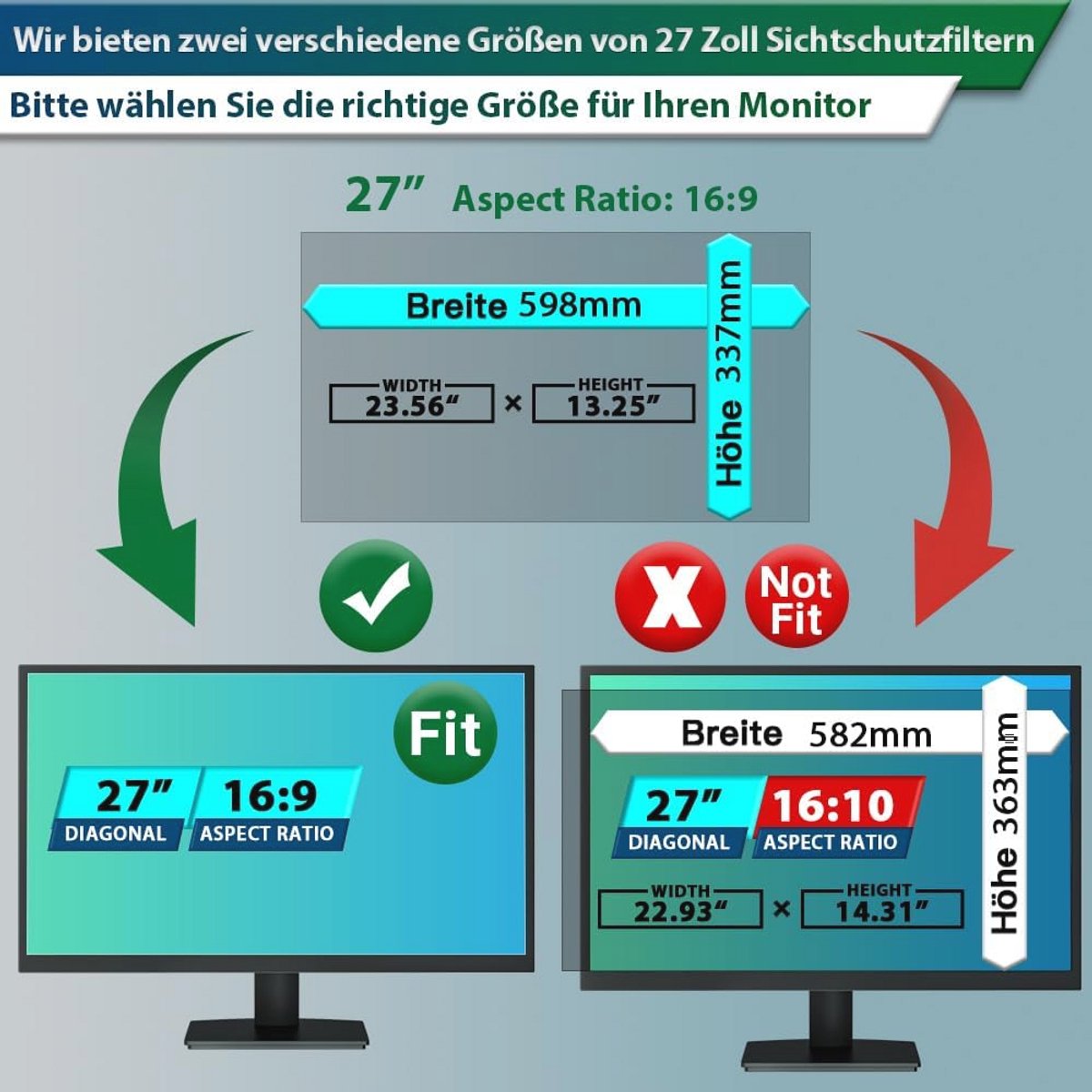 Goshyda 27 Inch Computerprivacyscherm voor 16