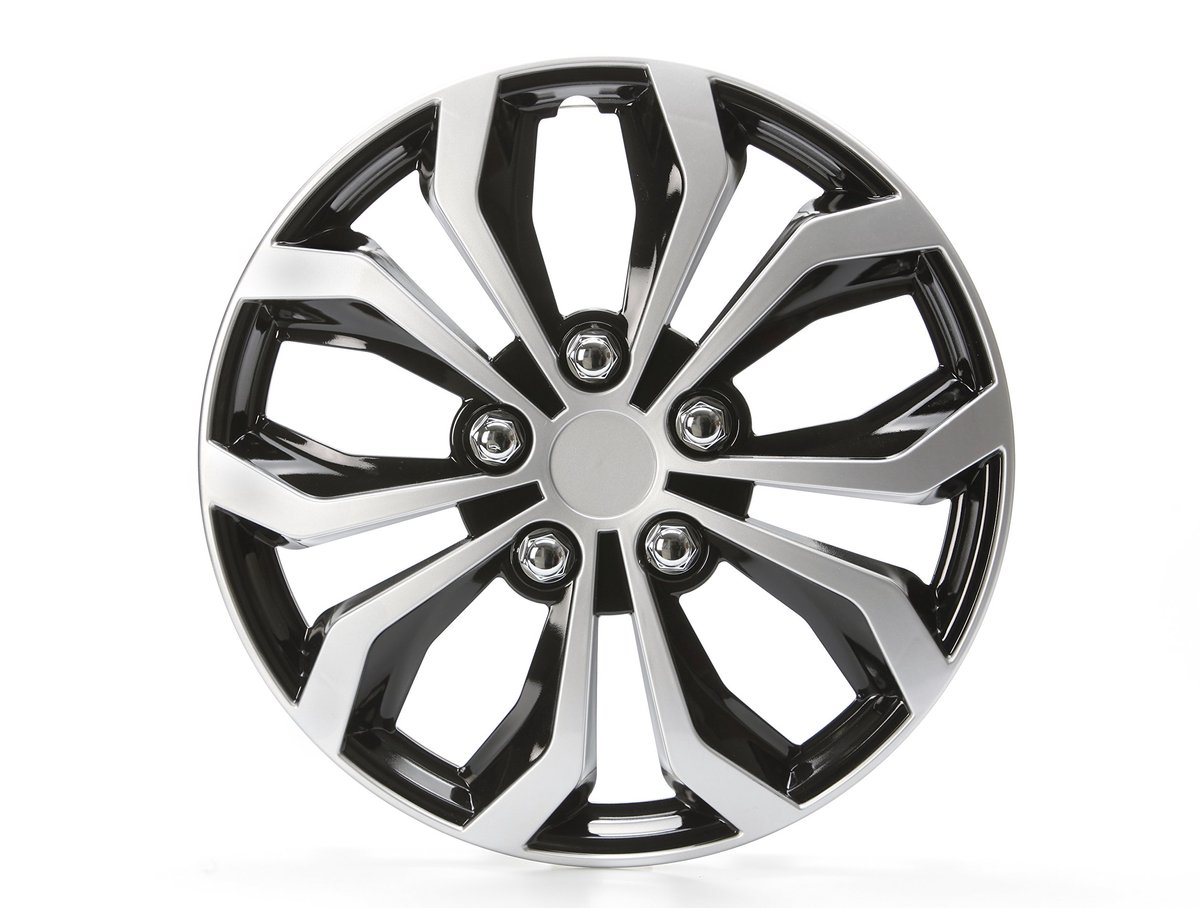 Ibenzoa® Universele Wieldoppen Set Zwart-Zilver Voor 16 Inch Velgen Met Eenvoudige Montage
