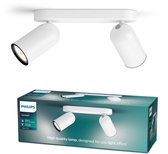 Philips Pongee opbouwspot - 2-lichts - wit