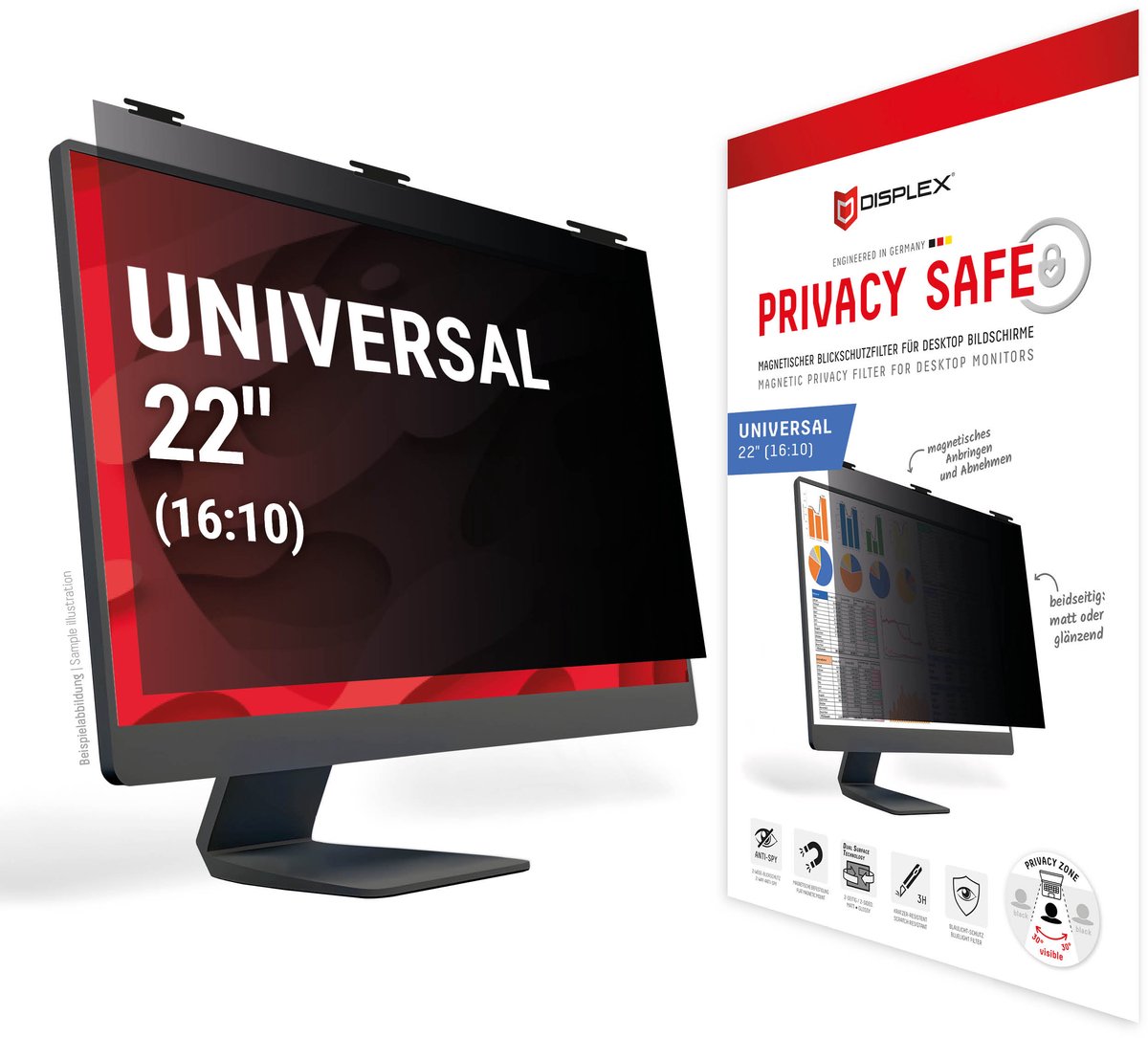 E.V.I. DISPLEX Privacy Safe Desktop Uni 22 16 10 (02085)