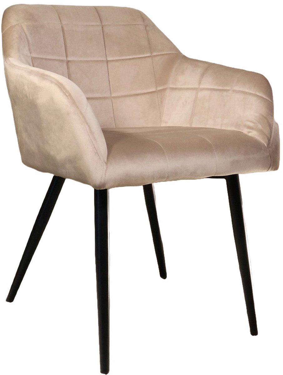 Lizzely Garden & Living SET DEAL: 4 stuks Eetkamerstoel met armleuning Barbara taupe eetstoel zetel