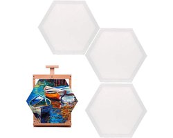 Inovra Plus - 3-delige set Uitgerekt Canvas 30 cm voor Kunstschilderijen - Schilderspaneelborden voor Kinderen - Ideaal voor Schildercursussen - Hexagon Design